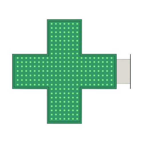 LED Pixels Pharmacy Cross Light