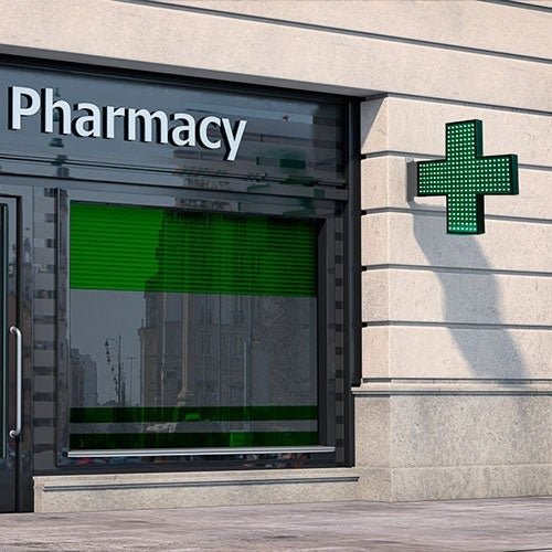 LED Pixels Pharmacy Cross Light