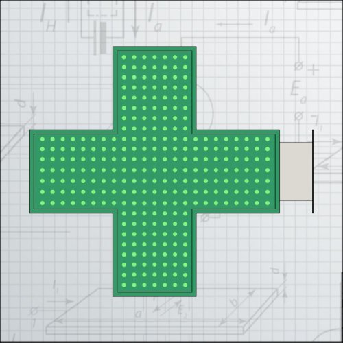 LED Pixels Pharmacy Cross Light